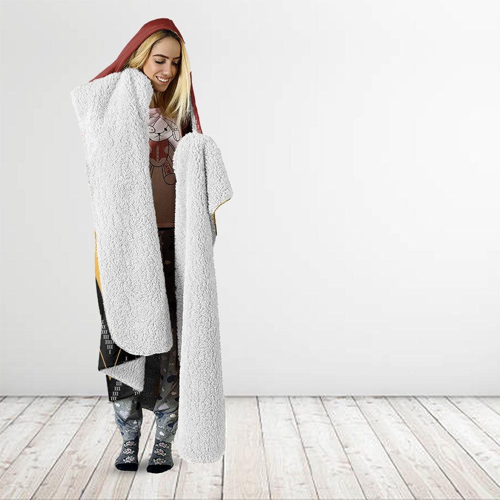 Kaokao Maori Tukutuku Inspired New Zealand Hooded Blanket