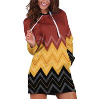 Kaokao Maori Tukutuku Inspired New Zealand Hoodie Dress