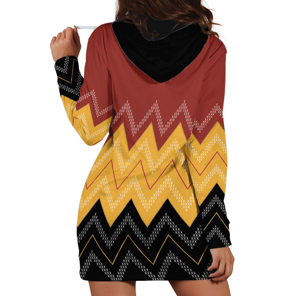 Kaokao Maori Tukutuku Inspired New Zealand Hoodie Dress