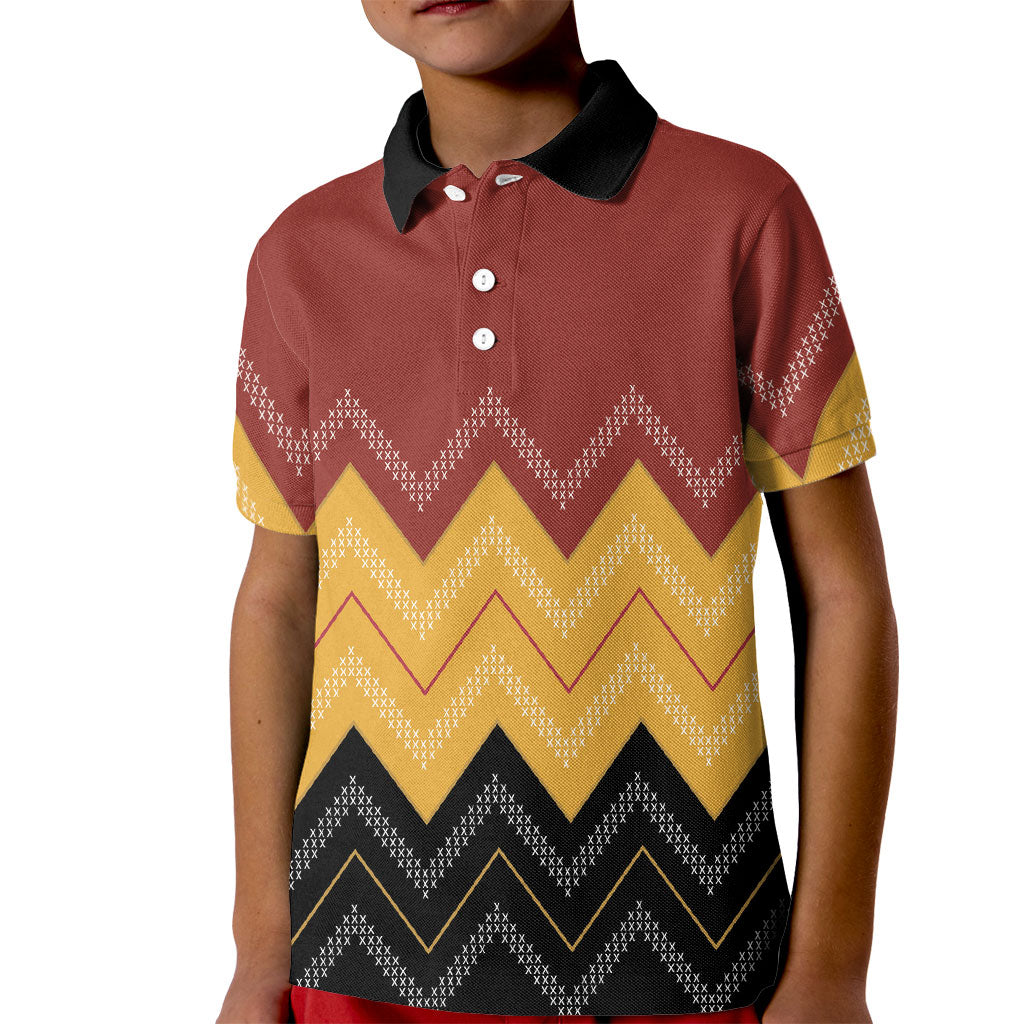 Kaokao Maori Tukutuku Inspired New Zealand Kid Polo Shirt