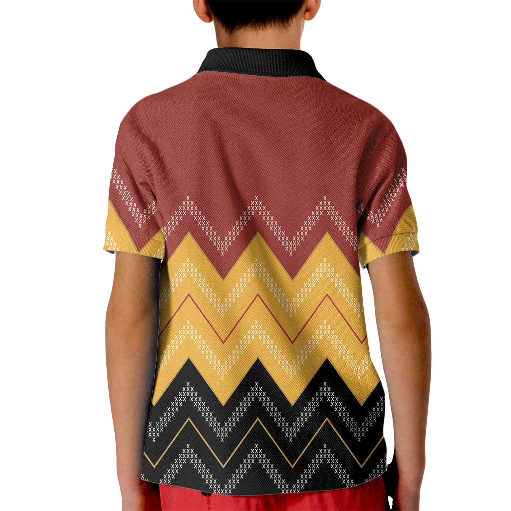 Kaokao Maori Tukutuku Inspired New Zealand Kid Polo Shirt