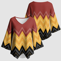 Kaokao Maori Tukutuku Inspired New Zealand Kimono Sleeve Blouse