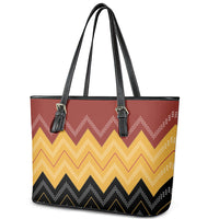 Kaokao Maori Tukutuku Inspired New Zealand Leather Tote Bag
