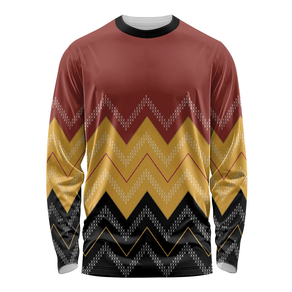 Kaokao Maori Tukutuku Inspired New Zealand Long Sleeve Shirt