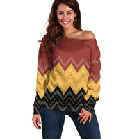 Kaokao Maori Tukutuku Inspired New Zealand Off Shoulder Sweater