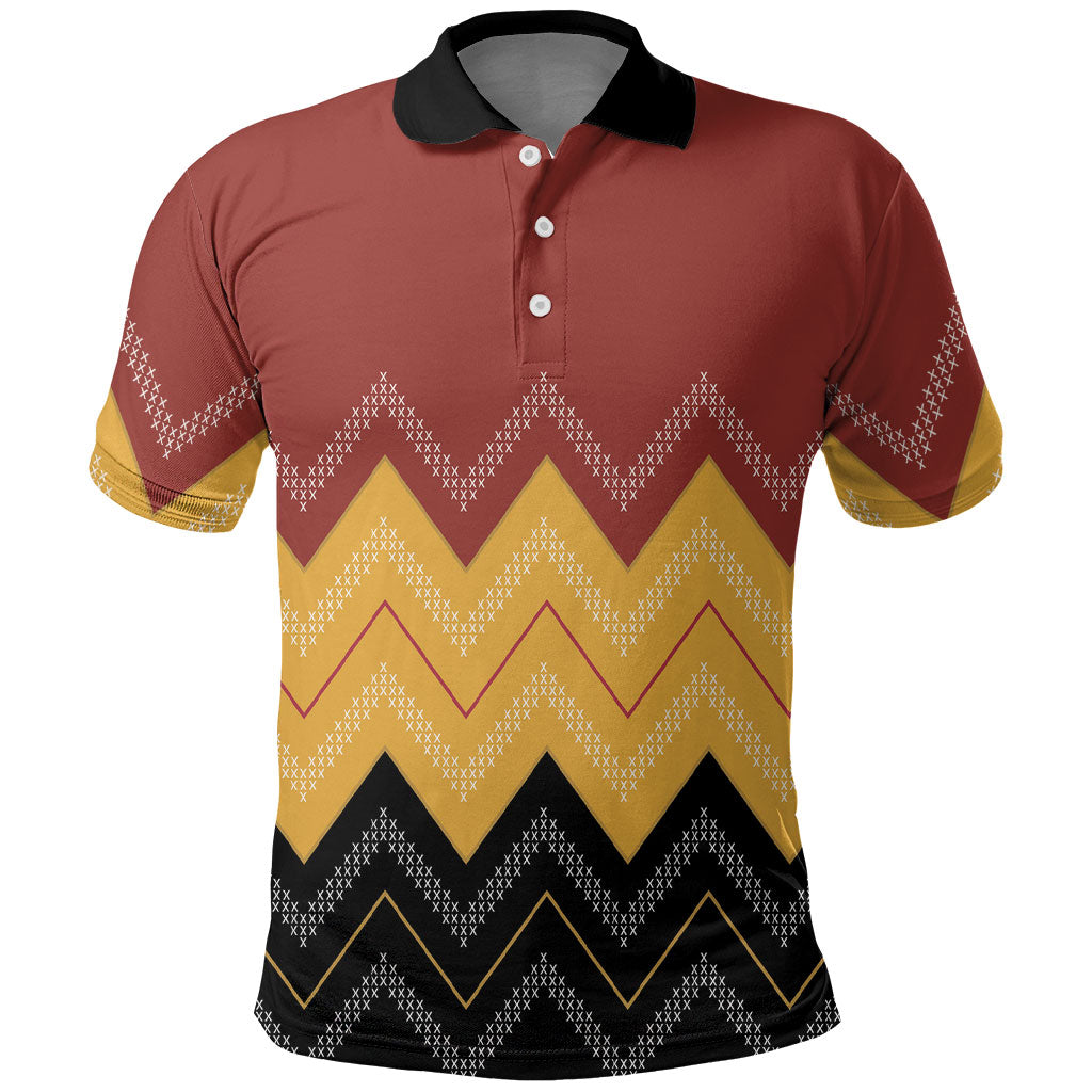 Kaokao Maori Tukutuku Inspired New Zealand Polo Shirt