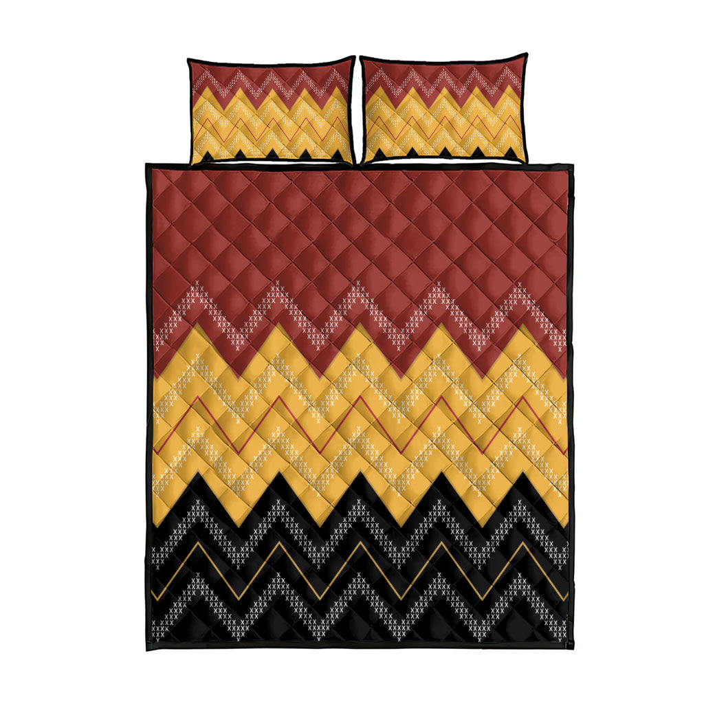 Kaokao Maori Tukutuku Inspired New Zealand Quilt Bed Set