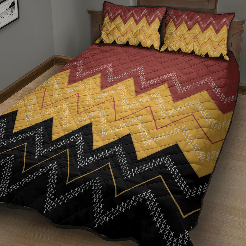 Kaokao Maori Tukutuku Inspired New Zealand Quilt Bed Set