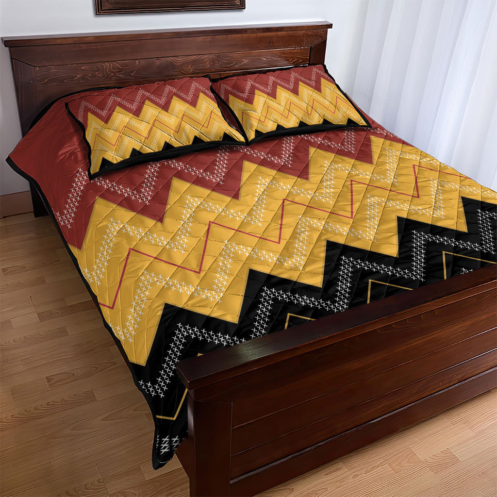 Kaokao Maori Tukutuku Inspired New Zealand Quilt Bed Set