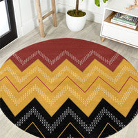 Kaokao Maori Tukutuku Inspired New Zealand Round Carpet