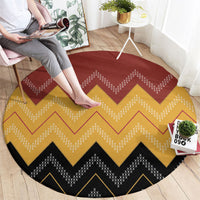 Kaokao Maori Tukutuku Inspired New Zealand Round Carpet