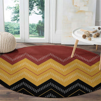 Kaokao Maori Tukutuku Inspired New Zealand Round Carpet