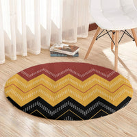 Kaokao Maori Tukutuku Inspired New Zealand Round Carpet