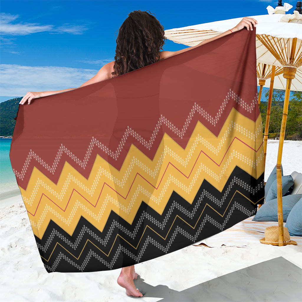 Kaokao Maori Tukutuku Inspired New Zealand Sarong