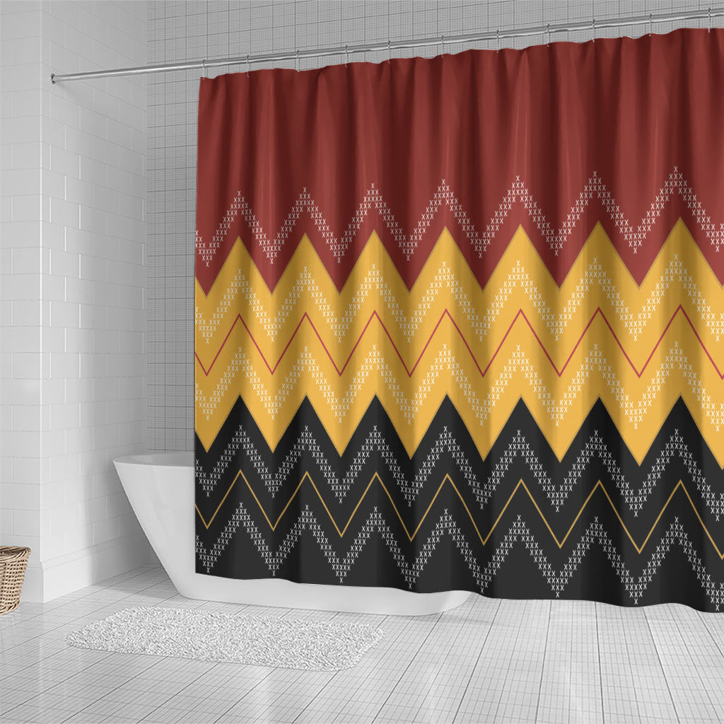 Kaokao Maori Tukutuku Inspired New Zealand Shower Curtain