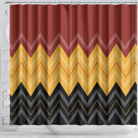Kaokao Maori Tukutuku Inspired New Zealand Shower Curtain