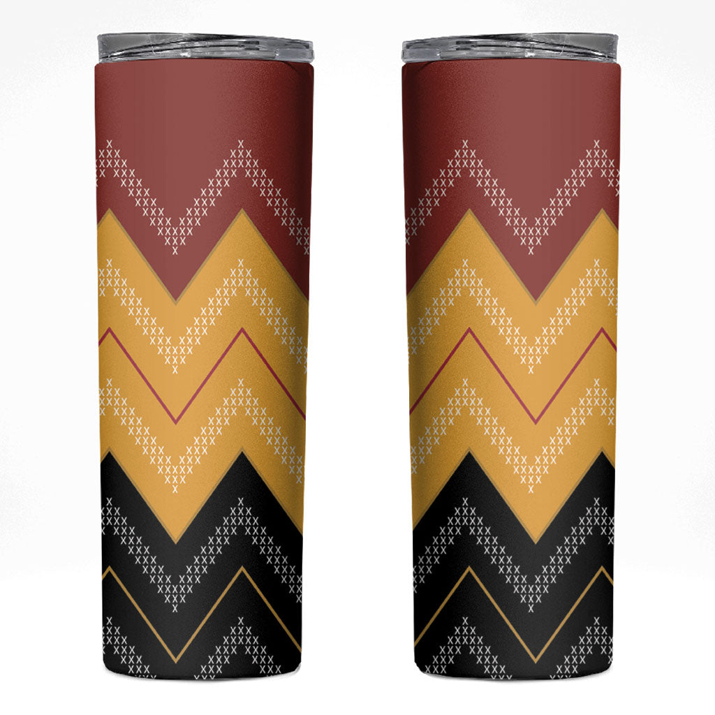 Kaokao Maori Tukutuku Inspired New Zealand Skinny Tumbler