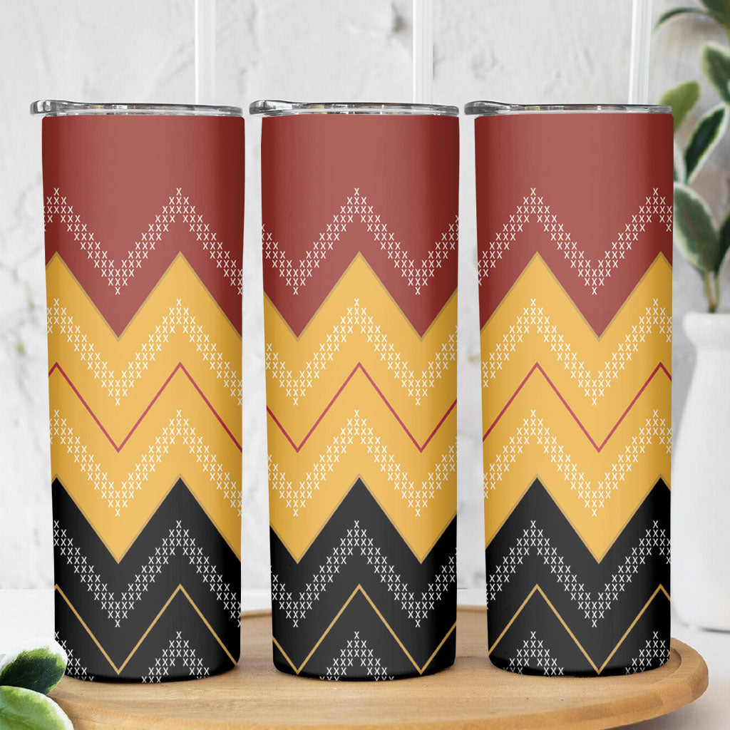 Kaokao Maori Tukutuku Inspired New Zealand Skinny Tumbler