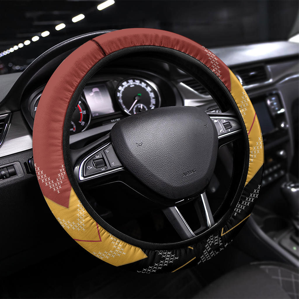 Kaokao Maori Tukutuku Inspired New Zealand Steering Wheel Cover