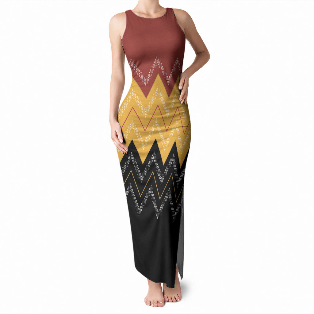Kaokao Maori Tukutuku Inspired New Zealand Tank Maxi Dress