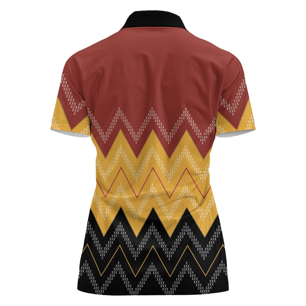Kaokao Maori Tukutuku Inspired New Zealand Women Polo Shirt