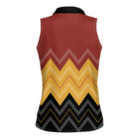 Kaokao Maori Tukutuku Inspired New Zealand Women Sleeveless Polo Shirt