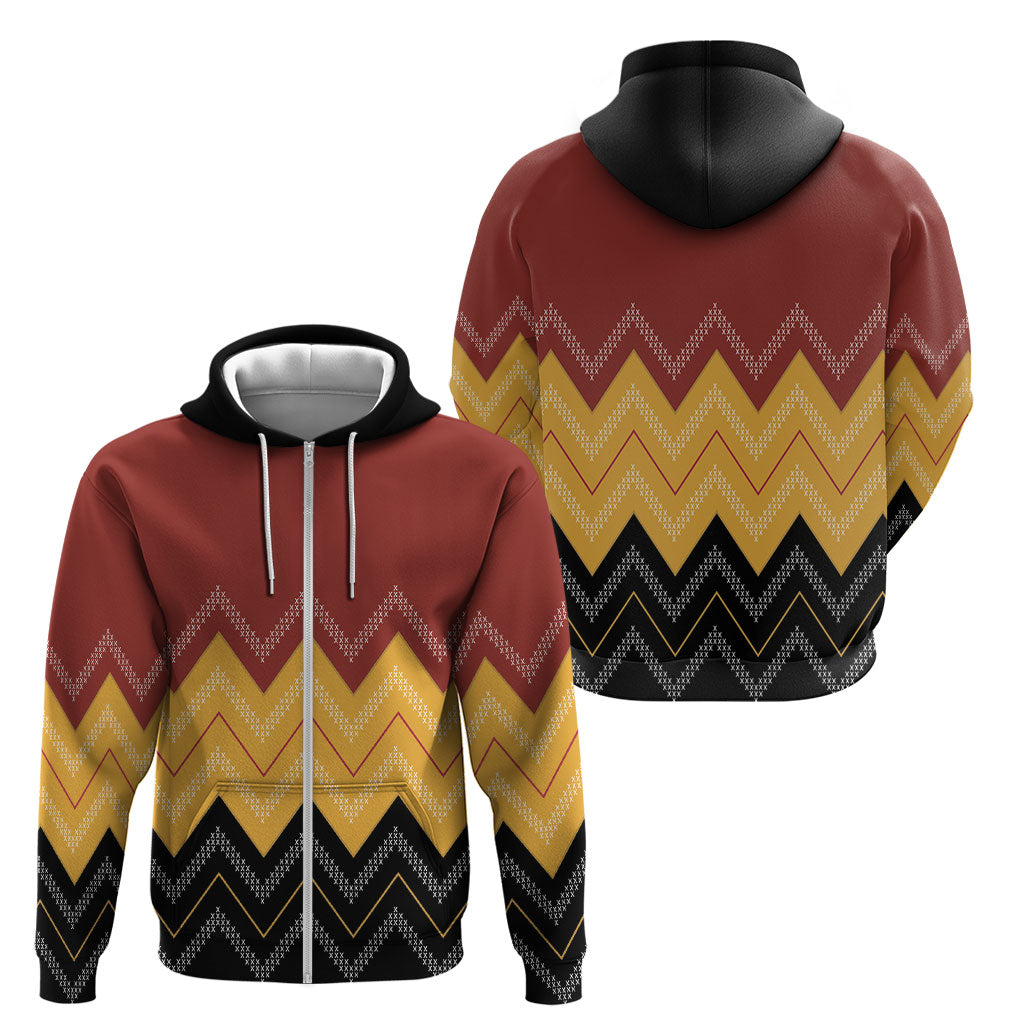 Kaokao Maori Tukutuku Inspired New Zealand Zip Hoodie