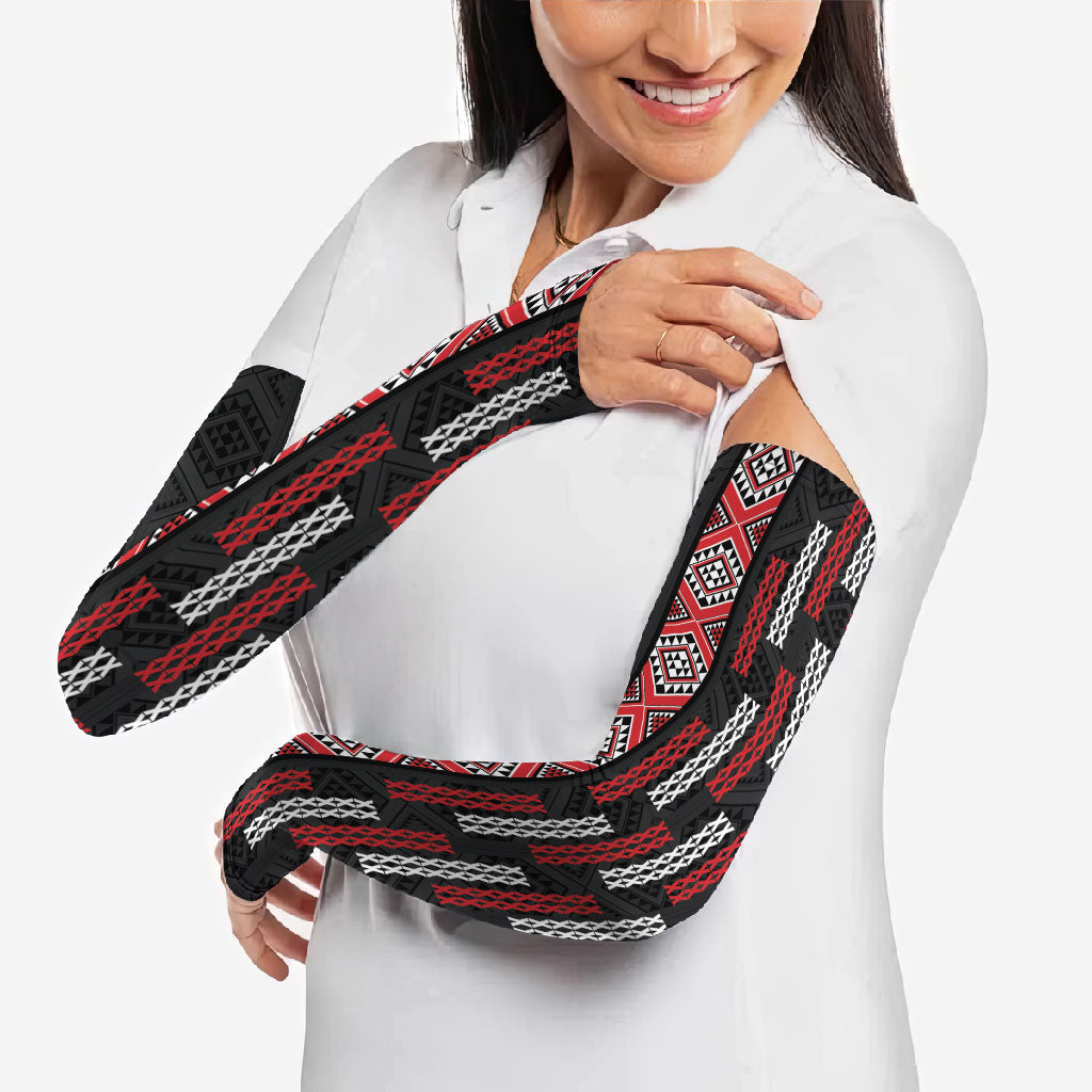 Roimata Toroa Maori Taniko Inspired New Zealand Arm Sleeves