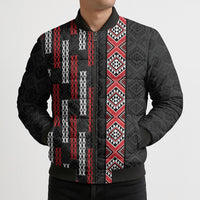 Roimata Toroa Maori Taniko Inspired New Zealand Bomber Puffer Jacket