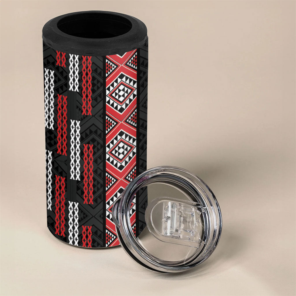 Roimata Toroa Maori Taniko Inspired New Zealand 4 in 1 Can Cooler Tumbler