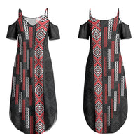 Roimata Toroa Maori Taniko Inspired New Zealand Couples Matching Summer Maxi Dress and Hawaiian Shirt