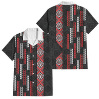 Roimata Toroa Maori Taniko Inspired New Zealand Family Matching Off Shoulder Short Dress and Hawaiian Shirt