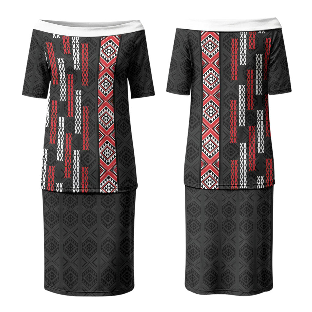 Roimata Toroa Maori Taniko Inspired New Zealand Family Matching Puletasi and Hawaiian Shirt