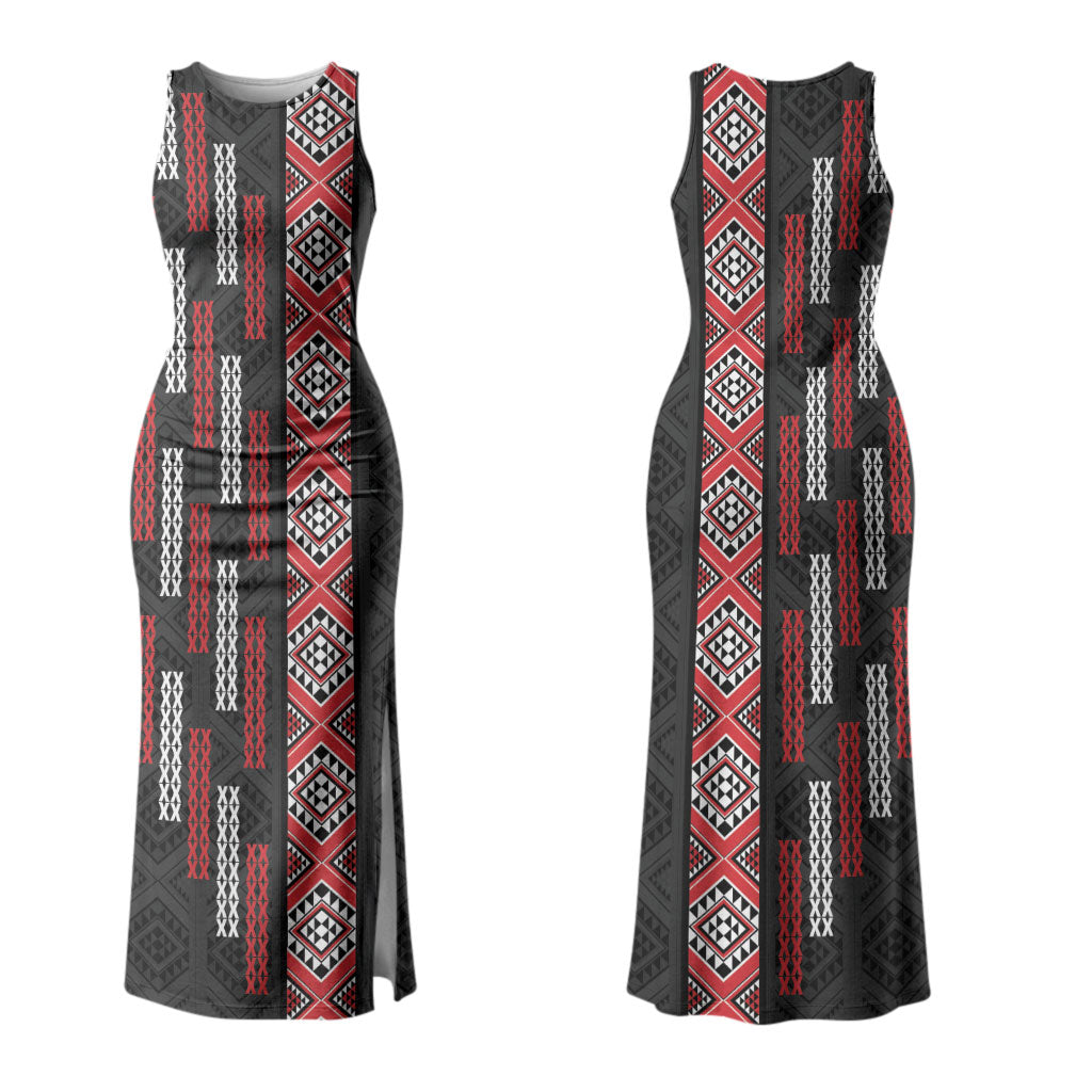 Roimata Toroa Maori Taniko Inspired New Zealand Family Matching Tank Maxi Dress and Hawaiian Shirt
