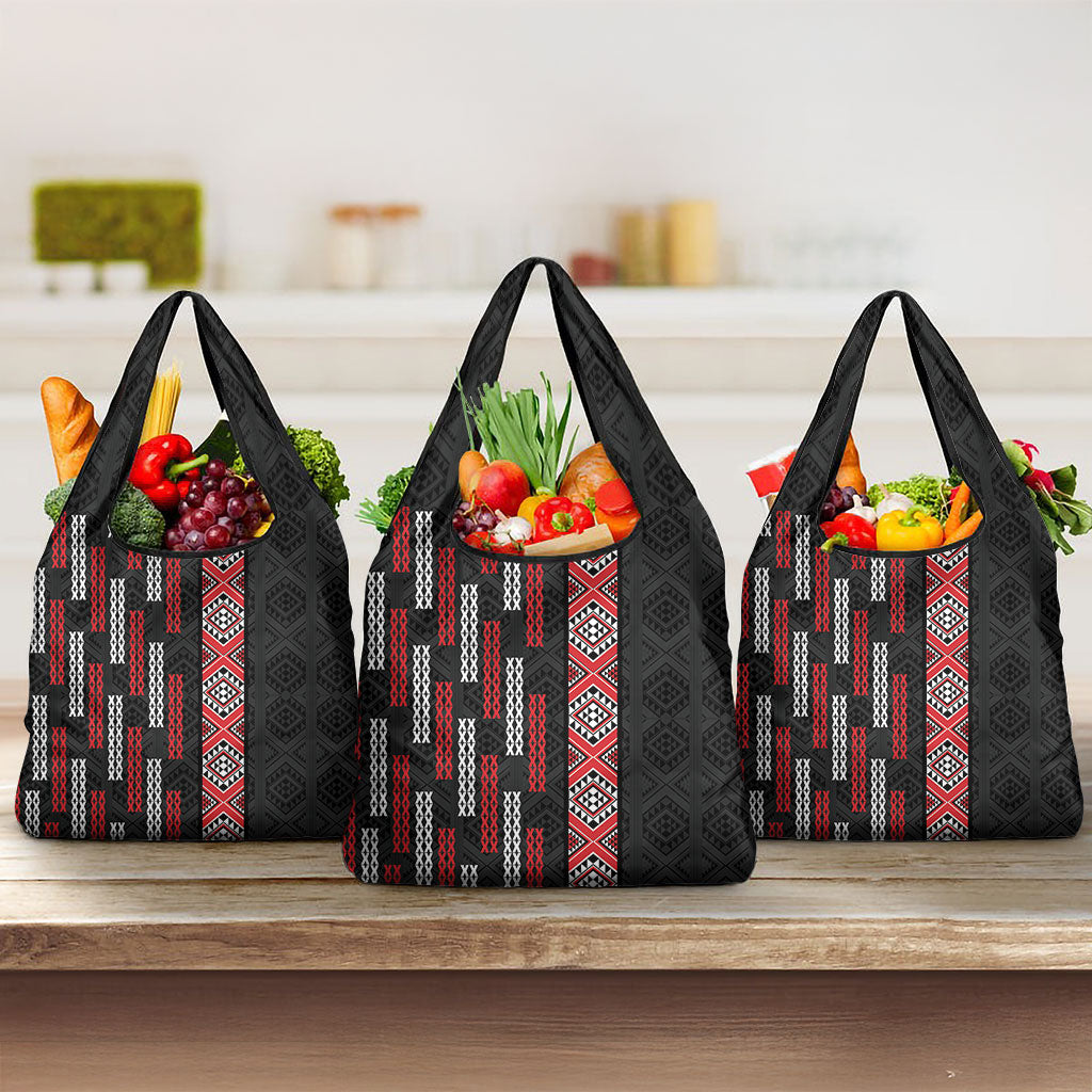 Roimata Toroa Maori Taniko Inspired New Zealand Grocery Bag