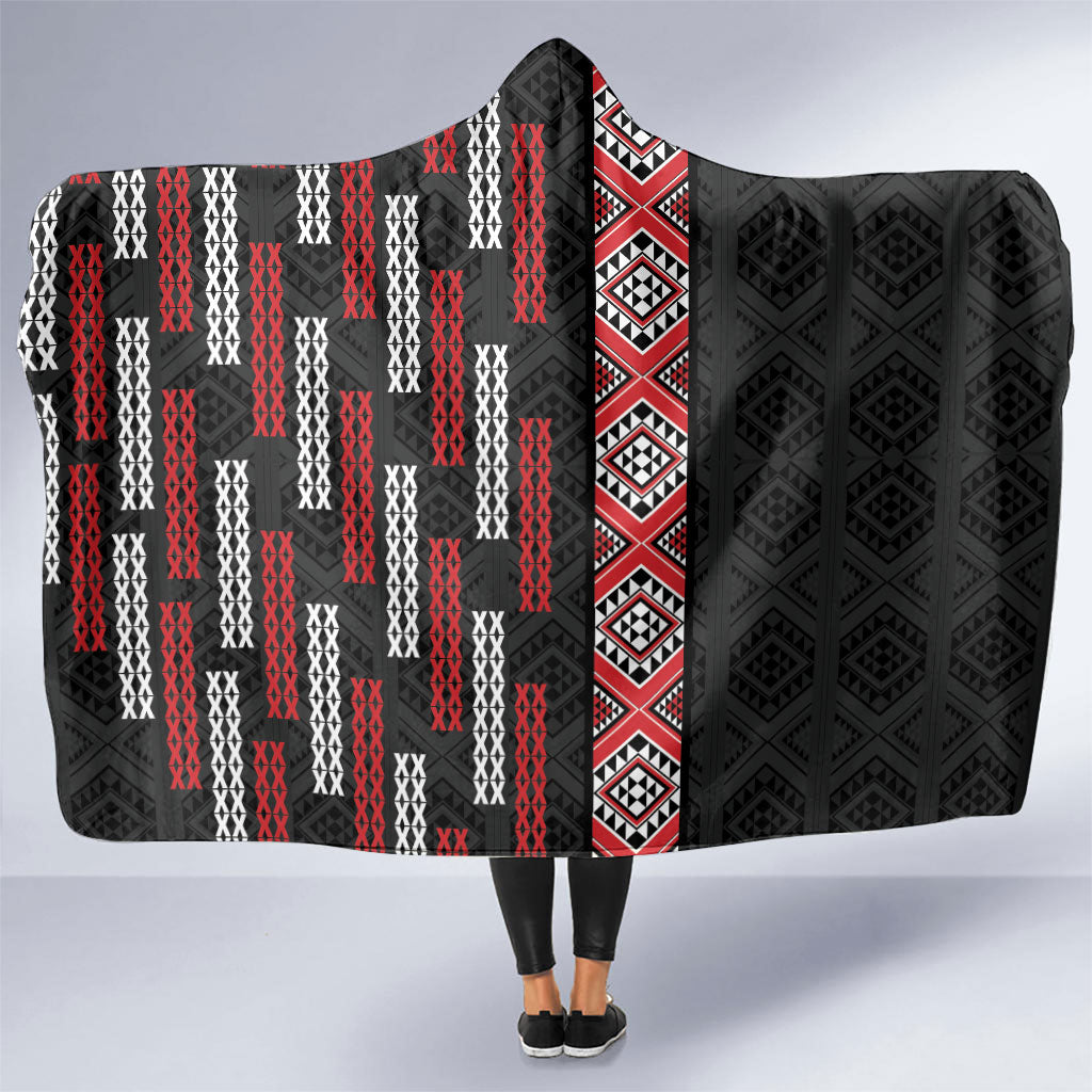 Roimata Toroa Maori Taniko Inspired New Zealand Hooded Blanket