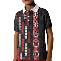 Roimata Toroa Maori Taniko Inspired New Zealand Kid Polo Shirt