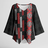 Roimata Toroa Maori Taniko Inspired New Zealand Kimono Sleeve Blouse