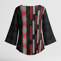 Roimata Toroa Maori Taniko Inspired New Zealand Kimono Sleeve Blouse
