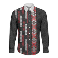 Roimata Toroa Maori Taniko Inspired New Zealand Long Sleeve Button Shirt