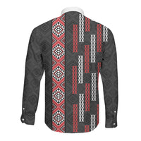 Roimata Toroa Maori Taniko Inspired New Zealand Long Sleeve Button Shirt