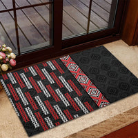 Roimata Toroa Maori Taniko Inspired New Zealand Rubber Doormat