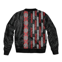 Roimata Toroa Maori Taniko Inspired New Zealand Sleeve Zip Bomber Jacket