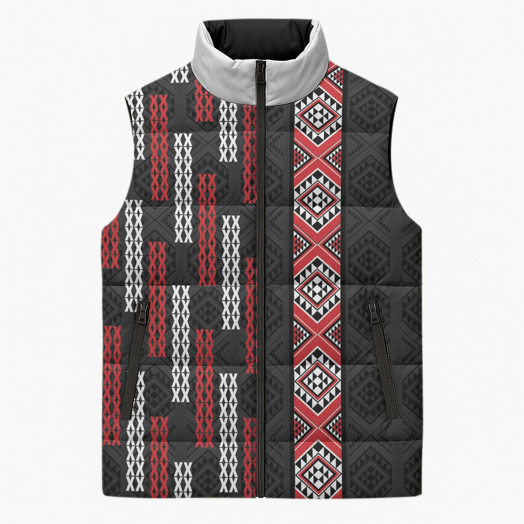 Roimata Toroa Maori Taniko Inspired New Zealand Sleeveless Puffer Jacket