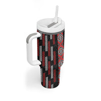 Roimata Toroa Maori Taniko Inspired New Zealand Tumbler With Handle