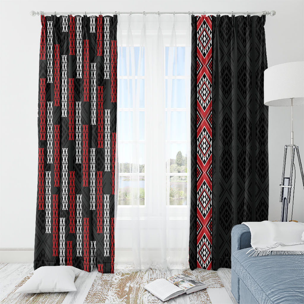 Roimata Toroa Maori Taniko Inspired New Zealand Window Curtain
