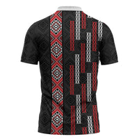 Roimata Toroa Maori Taniko Inspired New Zealand Zipper Polo Shirt