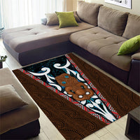 New Zealand Whakairo Area Rug Tiki Maori Carving Taniko Motifs