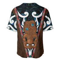 New Zealand Whakairo Baseball Jersey Tiki Maori Carving Taniko Motifs