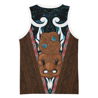New Zealand Whakairo Basketball Jersey Tiki Maori Carving Taniko Motifs
